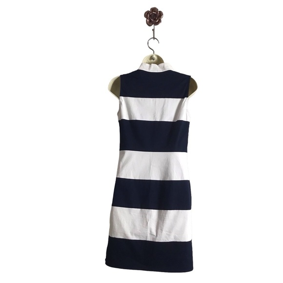 Sail To Sable XS Cotton Block Stripe Sleeveless Tunic Shift Dress Nautical - Picture 3 of 10